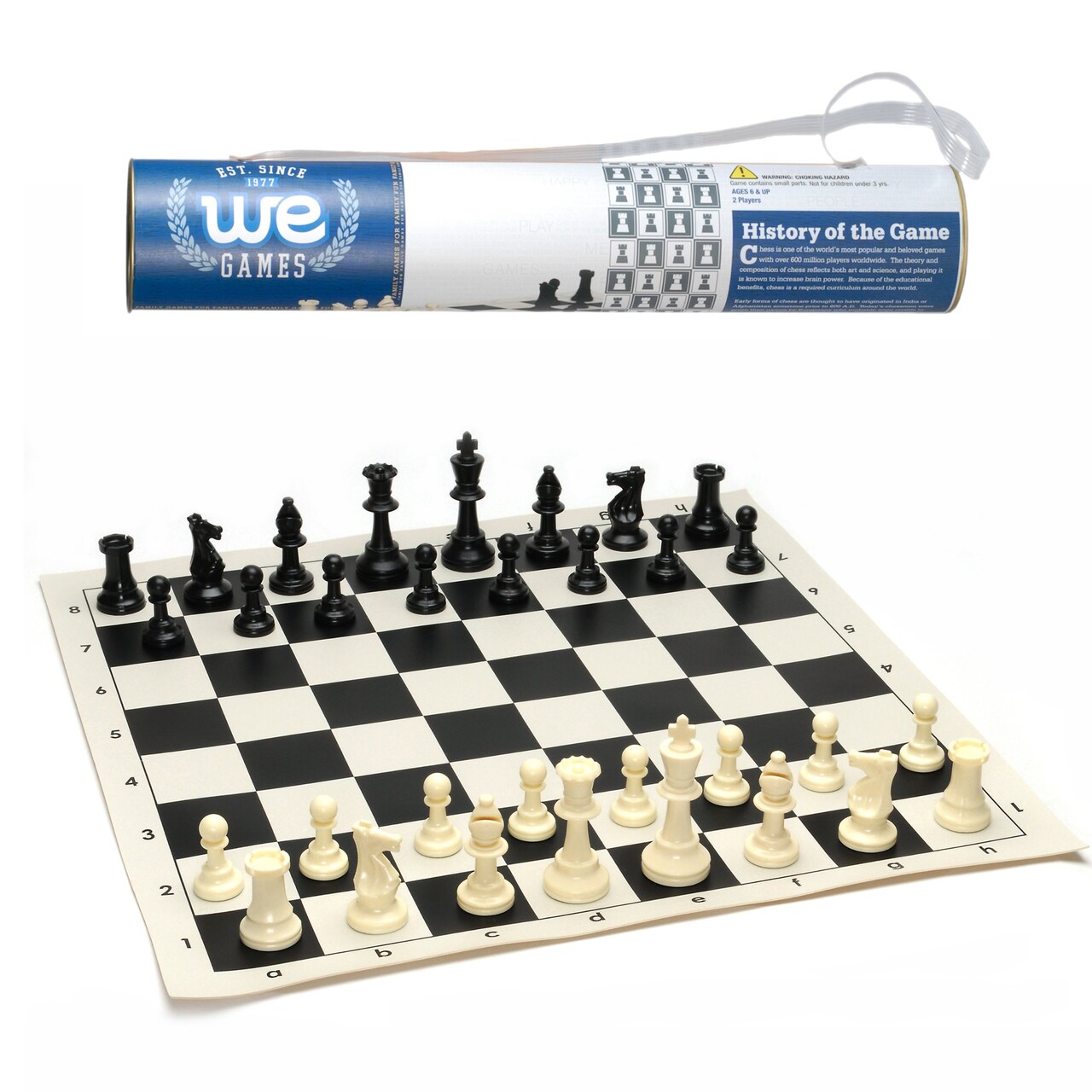 WE Games Travel Chess Set for Adults and Beginners, 17 in. Roll-Up Board